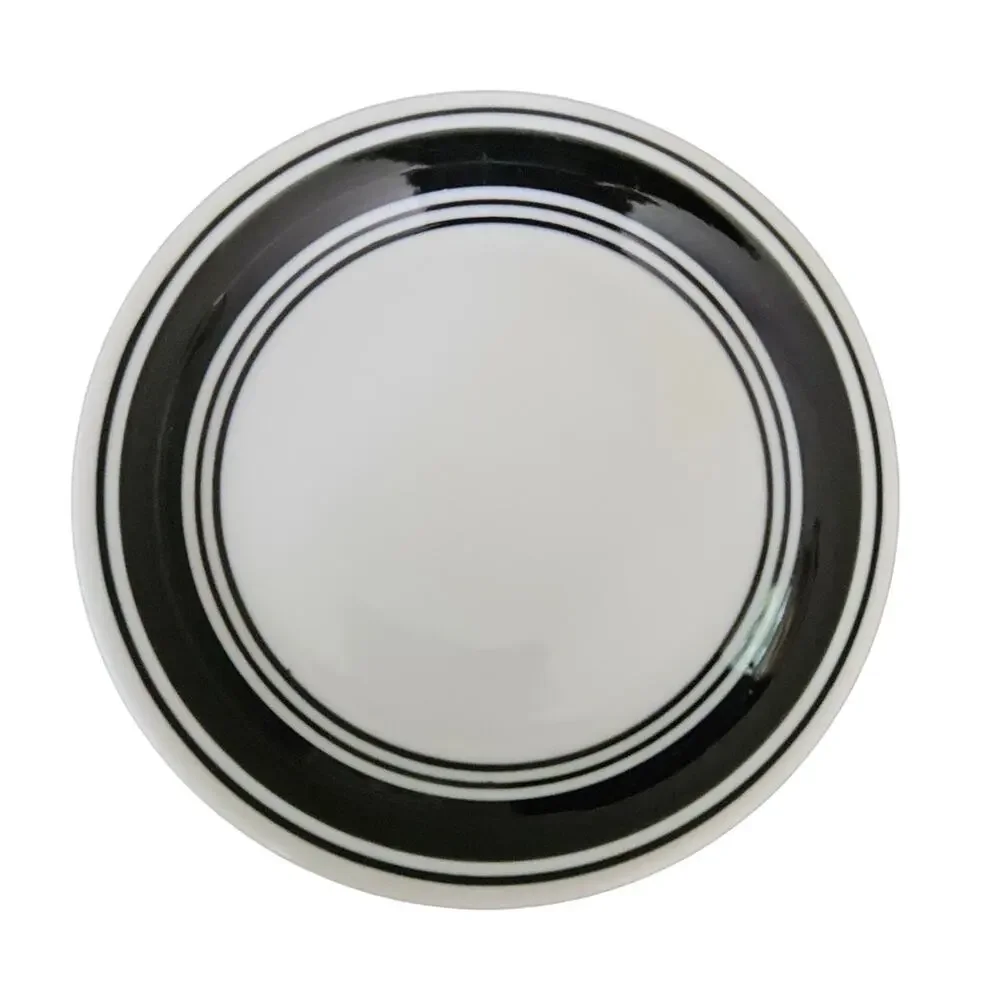 Mainstays Home Black & White Side Plates Set of 4 Round Stoneware Dinnerware